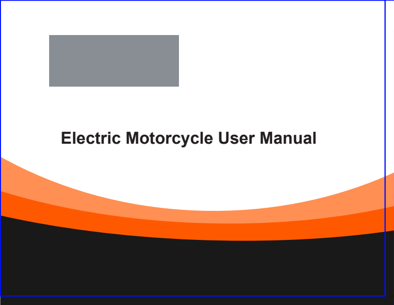 Custom electric motorcycle user manual cover with customer branding hidden
